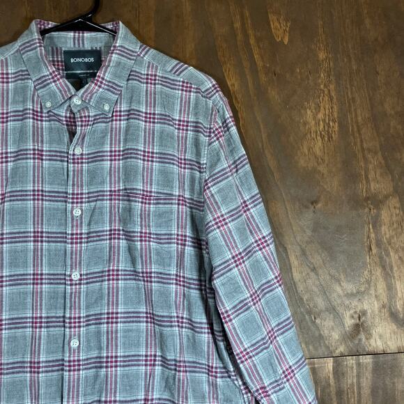Bonobos Mens Shirt Multicolored Plaid Standard Fit Button Down Stretch Large - Picture 5 of 11